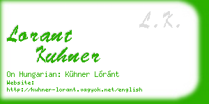 lorant kuhner business card