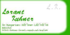 lorant kuhner business card